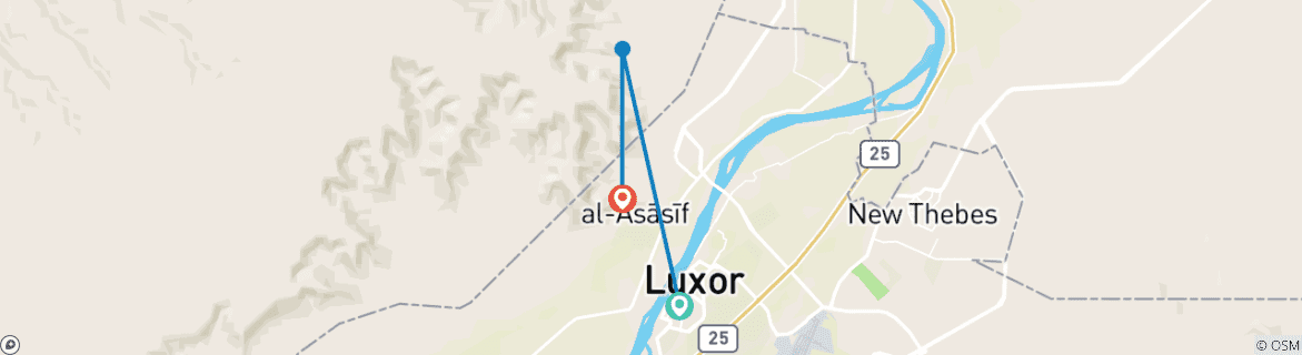 Foto van een kaart met de route van de rondreis