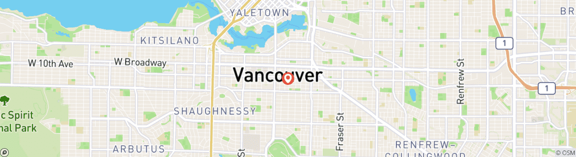 Mapa de Circuito privado a la vida nocturna y al casino de Vancouver