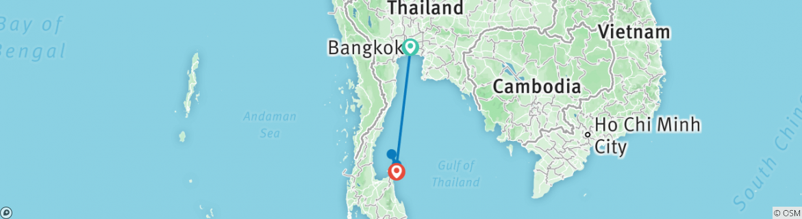 Map of Thailand Beaches: Bangkok to Ko Samui