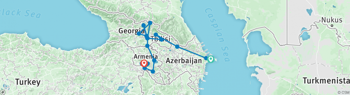 Map of Caucasus Tour