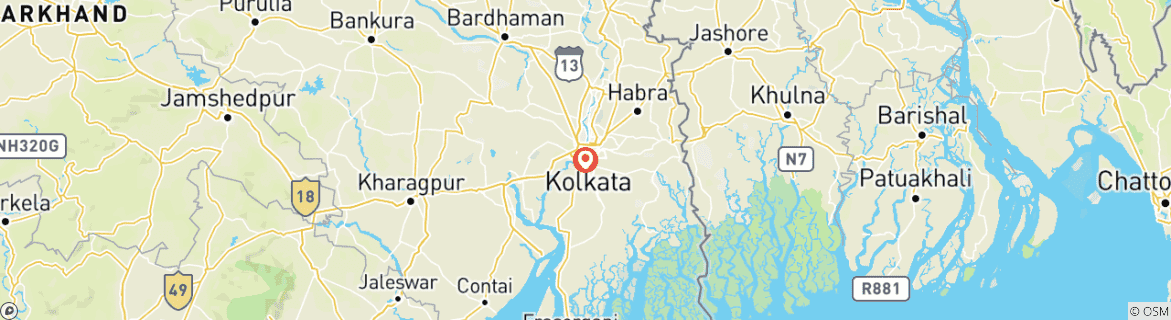 Map of Kolkata Gateway: A Private 3-Day Tour