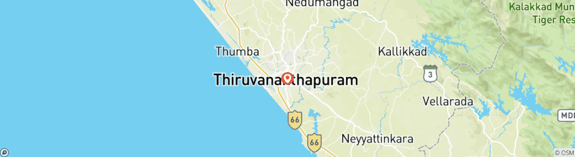 Carte du circuit Plages et temples de Kovalam et Trivandrum