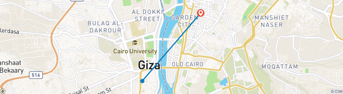 Mapa de Circuito exprés de 3 días a El Cairo