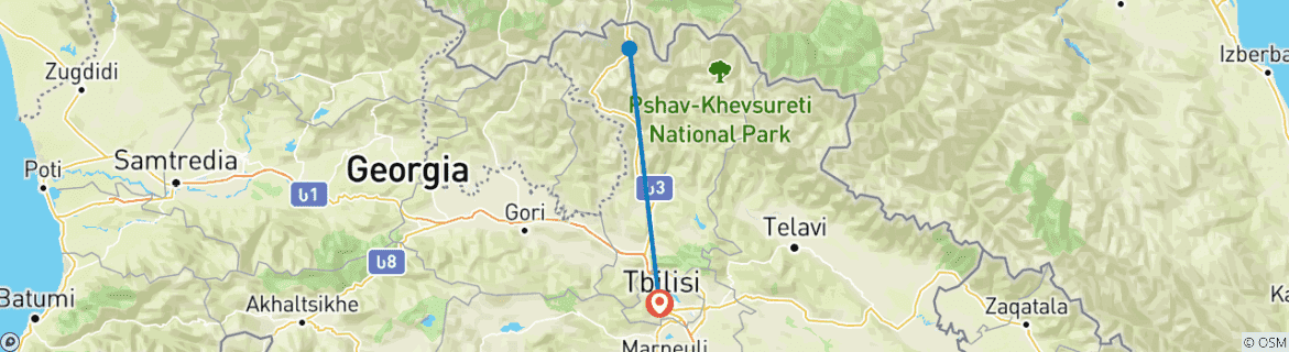 Map of New Year in Tbilisi, Georgia