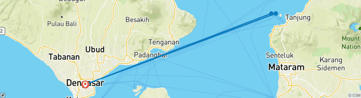 Map of 3 Days Experience Gili Islands