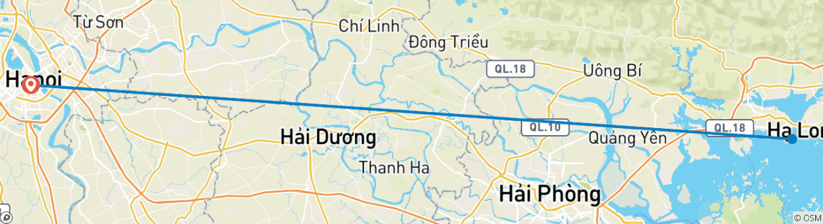 Map of Highlight Hanoi Ha Long Bay 3 Days 2 Nights