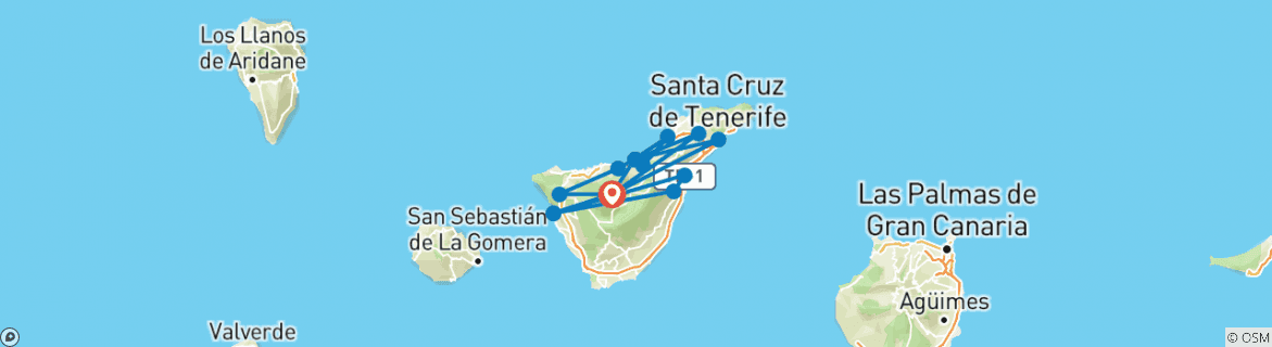 Map of Tenerife North & South, Self-drive