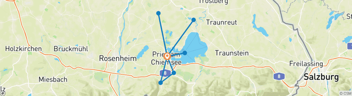 Map of Lake Chiemsee – based in one hotel 8/7