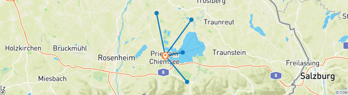 Map of Lake Chiemsee – based in one hotel 7/6