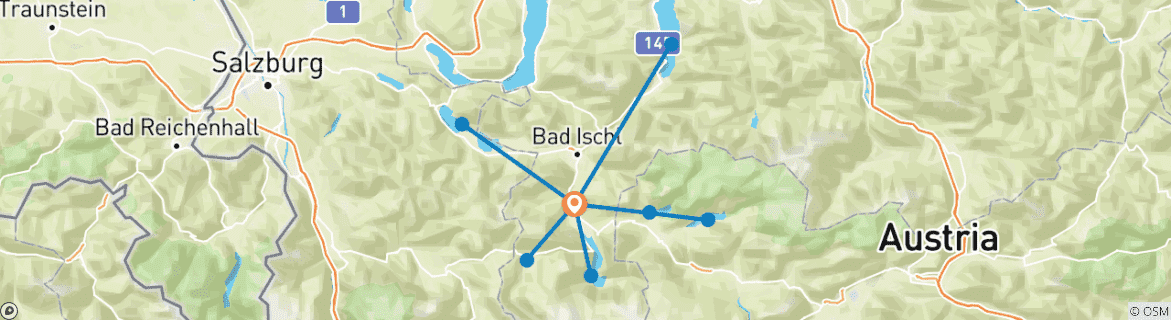 Map of Salzkammergut - based in one hotel