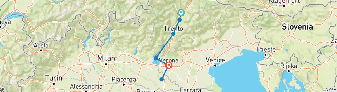 Map of Bolzano - Verona 7/6