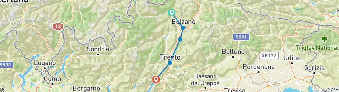 Map of Meran - Lake Garda 7/6