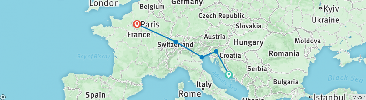 distance from tours to paris