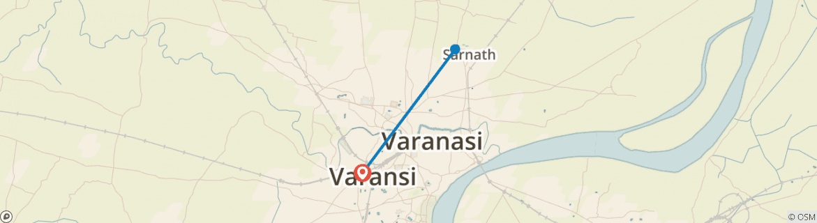 Map of Varanasi City Tour