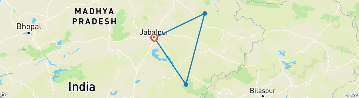 Carte du circuit Circuit en Inde pour la faune et la flore