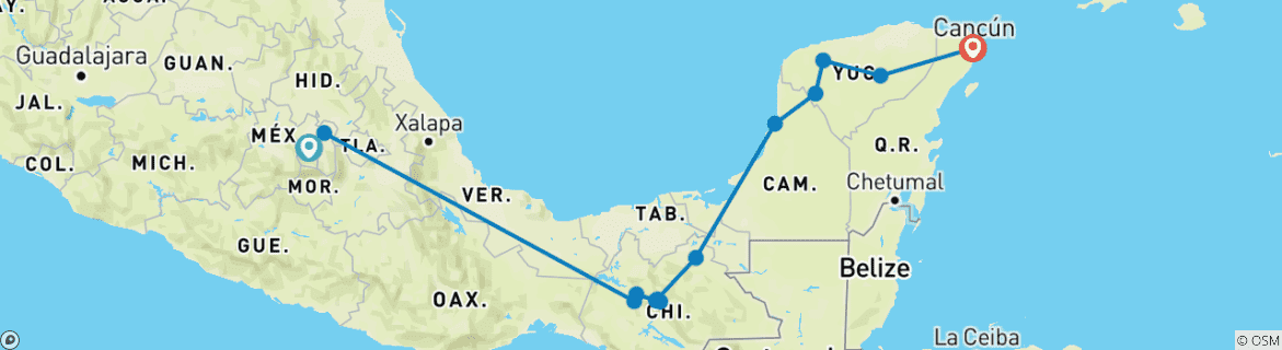 Map of Aztecs & Mayas