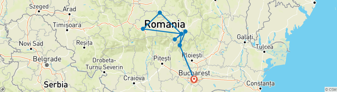 Carte du circuit 3 jours, Découvrez la Transylvanie - circuit en petit groupe (jusqu'à 7 personnes), départ garanti