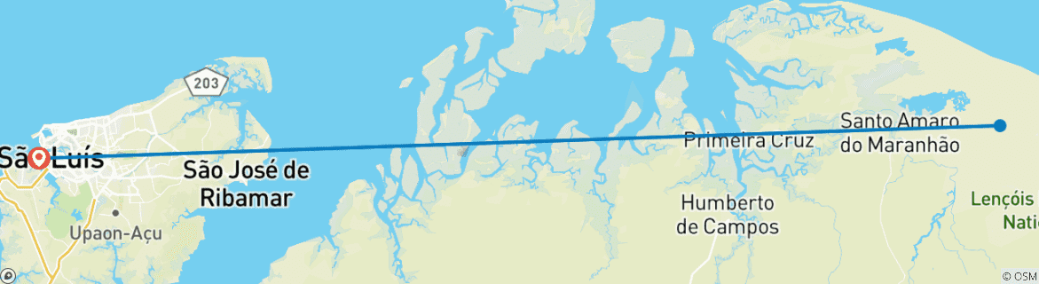 Map of Trekking Lençóis Maranhenses