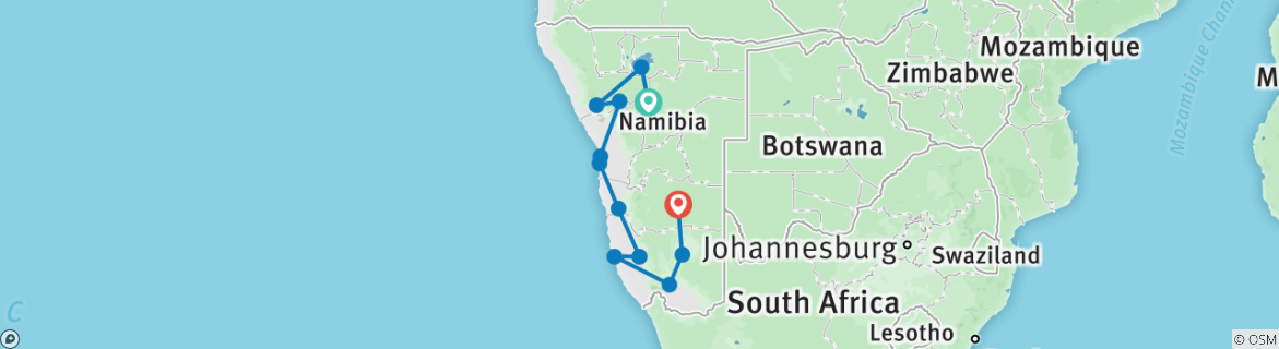 Map of All about Namibia-Self Drive