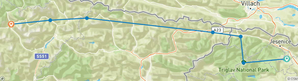 Carte du circuit Tour De Alps | Vélo de montagne alpin exclusif