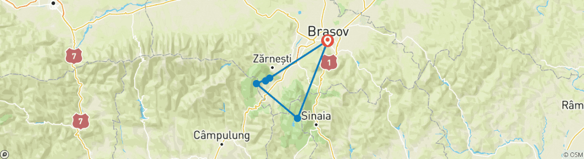 Map of Experience Ecotourism in Romania - eco-certified private trekking program