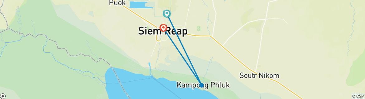 Map of Angkor Complex Small circuit  & Tonle Sap Lake with Joining Tour