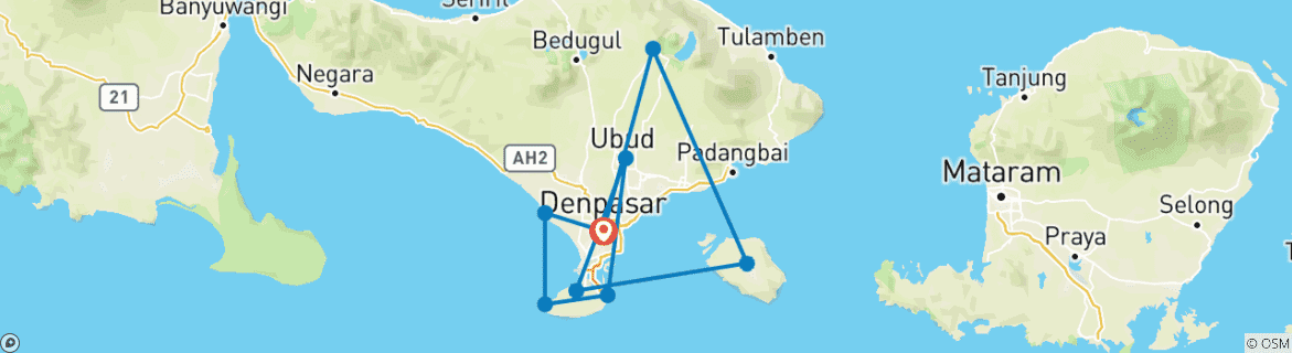 Map of 7 Days Explore Bali - Nusa Penida and Spa Treatment