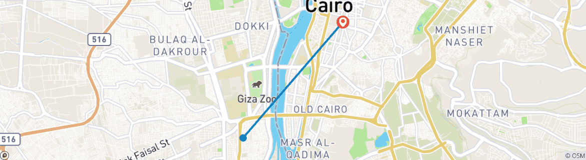 Mapa de El Cairo vacaciones Cortas 3 días Visita Guiada