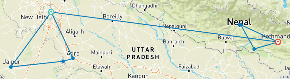 Imagen de un mapa que muestra la ruta del circuito