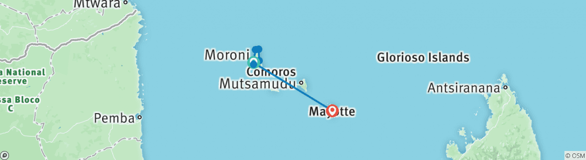 Map of Mayotte Grand Comore Adventure 6D/ 5N (Comfort)