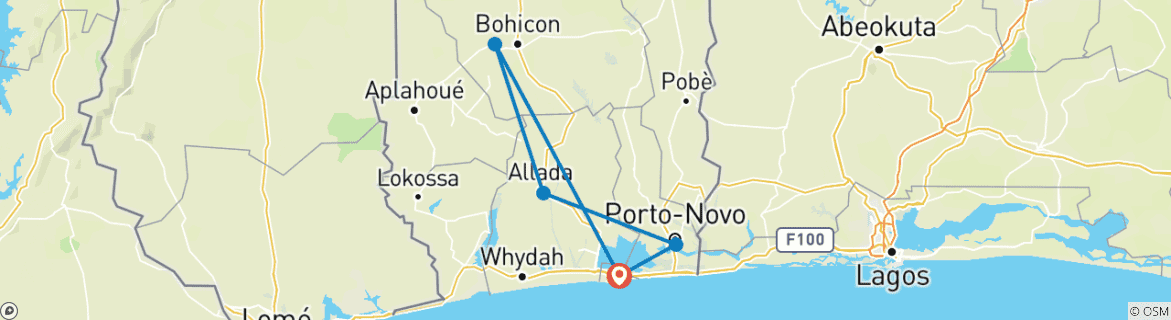 Map of Benin Expeditions 23Days/22Nights