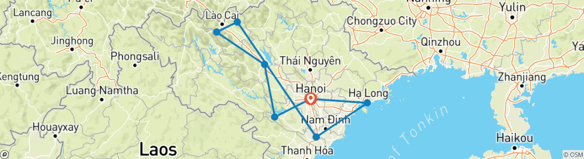 Map of Mystique Vietnam Vacation In 13 Days by Realistic Asia