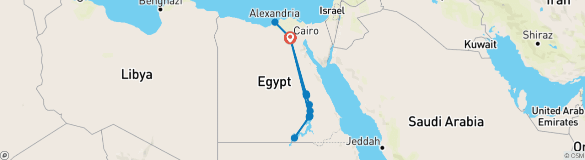 Map of Highlights of Egypt