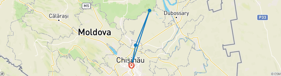 Image d'une carte montrant l'itinéraire du circuit