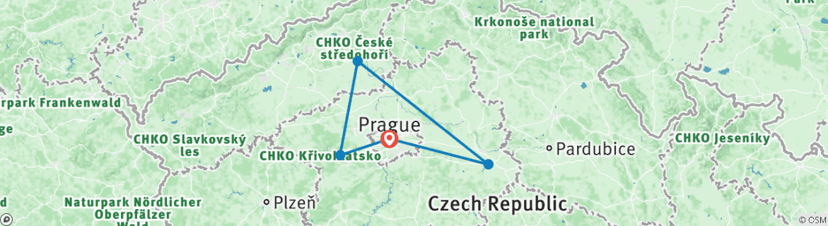 Carte du circuit Vacances de luxe en Bohême : 5* 1 semaine au cœur de l'Europe