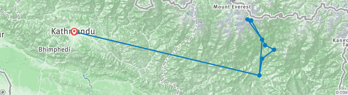 Map of MAKALU BASE CAMP TREKKING