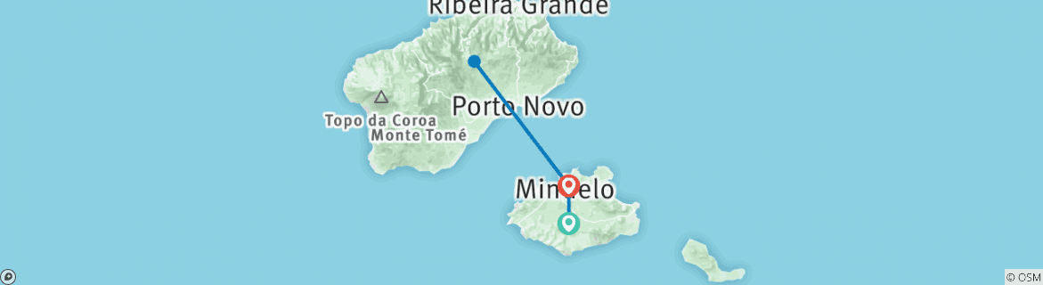 Map of Cape Verde Sao Vicente and Santo Antao