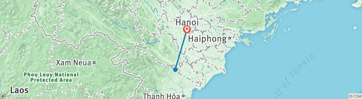 Karte mit der Reiseroute