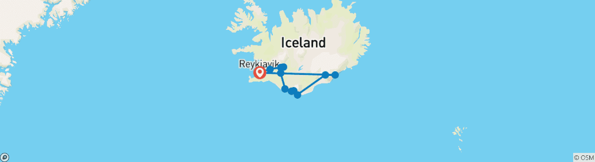 Carte du circuit Islande du Sud - Circuit privé - 3 jours