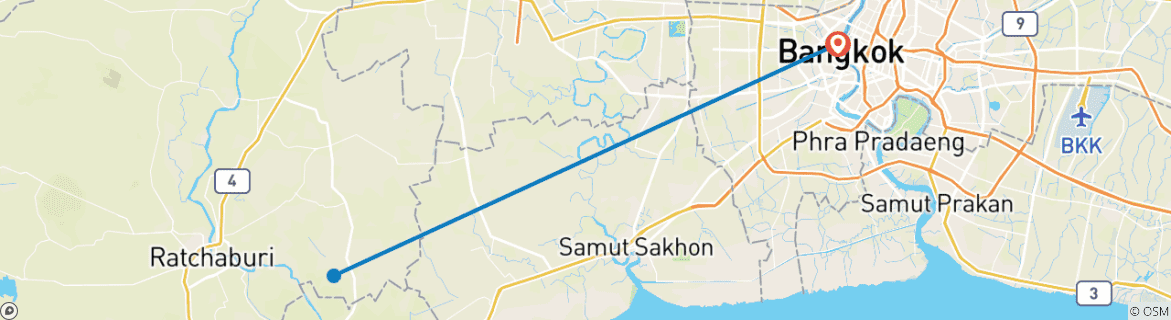 Image d'une carte montrant l'itinéraire du circuit