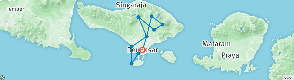 Map of Highlight of Bali, Private Tour