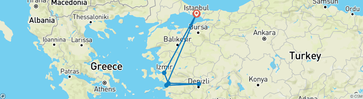 Karte von Istanbul, Ephesus und Pamukkale (inkl. Eintrittsgelder für Museen) 7 Tage