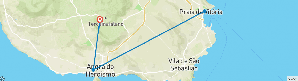 Map of Short Break in Azores, Terceira Island, Self-drive