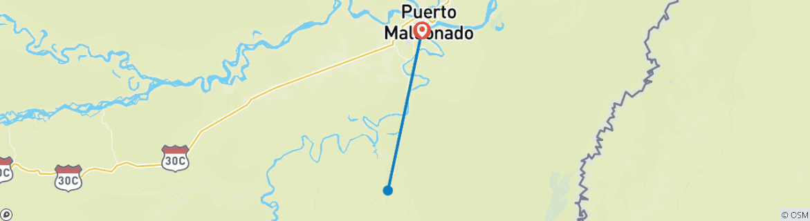 Map of Puerto Maldonado Amazon Superior Lodge 5D/4N (from Puerto Maldonado)