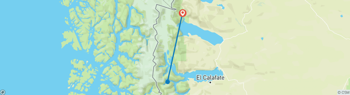 Map of Patagonia Glaciers Eco-Trek 3D/2N