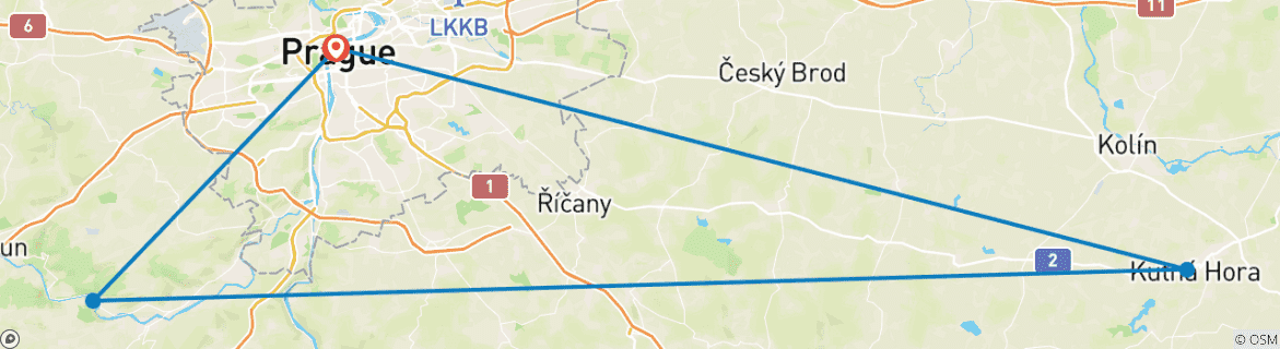 Carte du circuit For Lovers So Romantic 7 jours à Prague : Visite privée