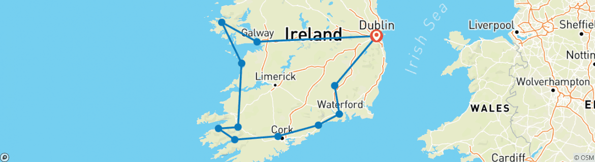 Map of Irish Gold - 9 Days/8 Nights