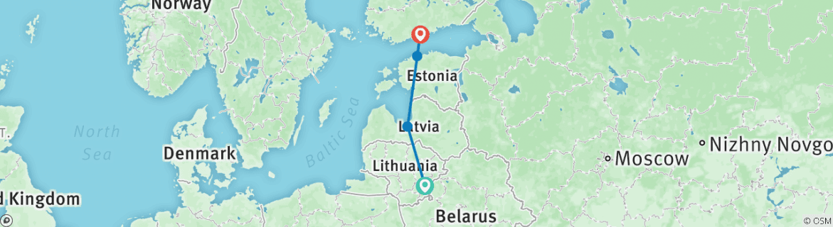 Map of Baltic Start to Finnish - 10 days (4 destinations)