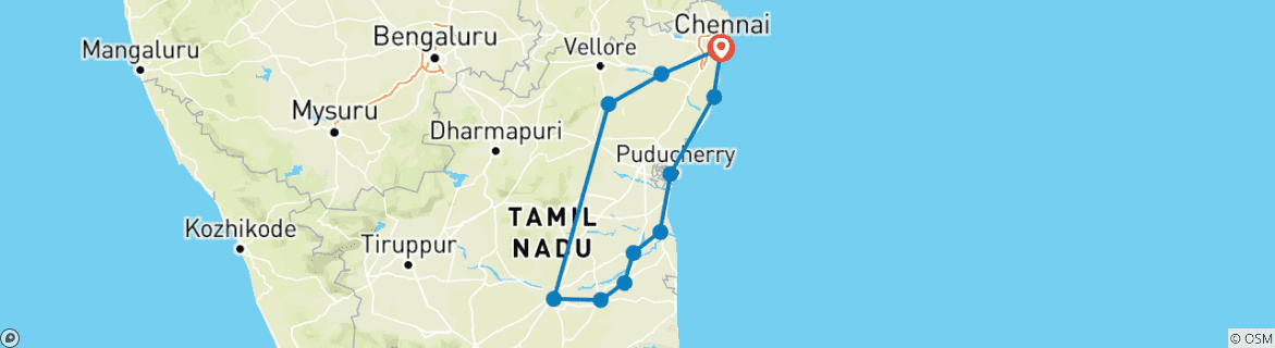 Map of Journey Along The Temple Route