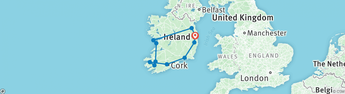 Map of Irish Spirit- 8 Days/7 Nights